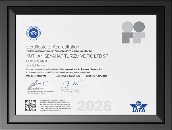 Kuthan Seyahat Turizm ve Tic. Ltd. Şti. IATA Belgesi