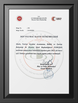 2025 Yılı Hac Kayıt Belgesi