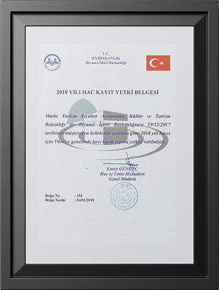 2018 Yılı Hac Kayıt Yetki Belgesi